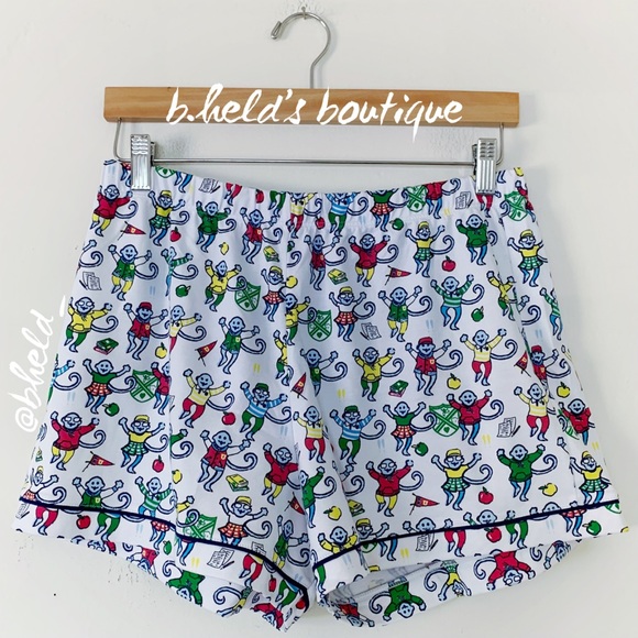 Roller Rabbit Back To School Monkey Polo Pajamas in Multi Medium (M) New NWT - Picture 10 of 17